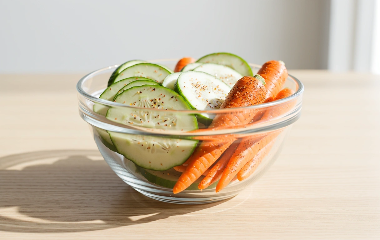 Ingredientes frescos y nutrición saludable